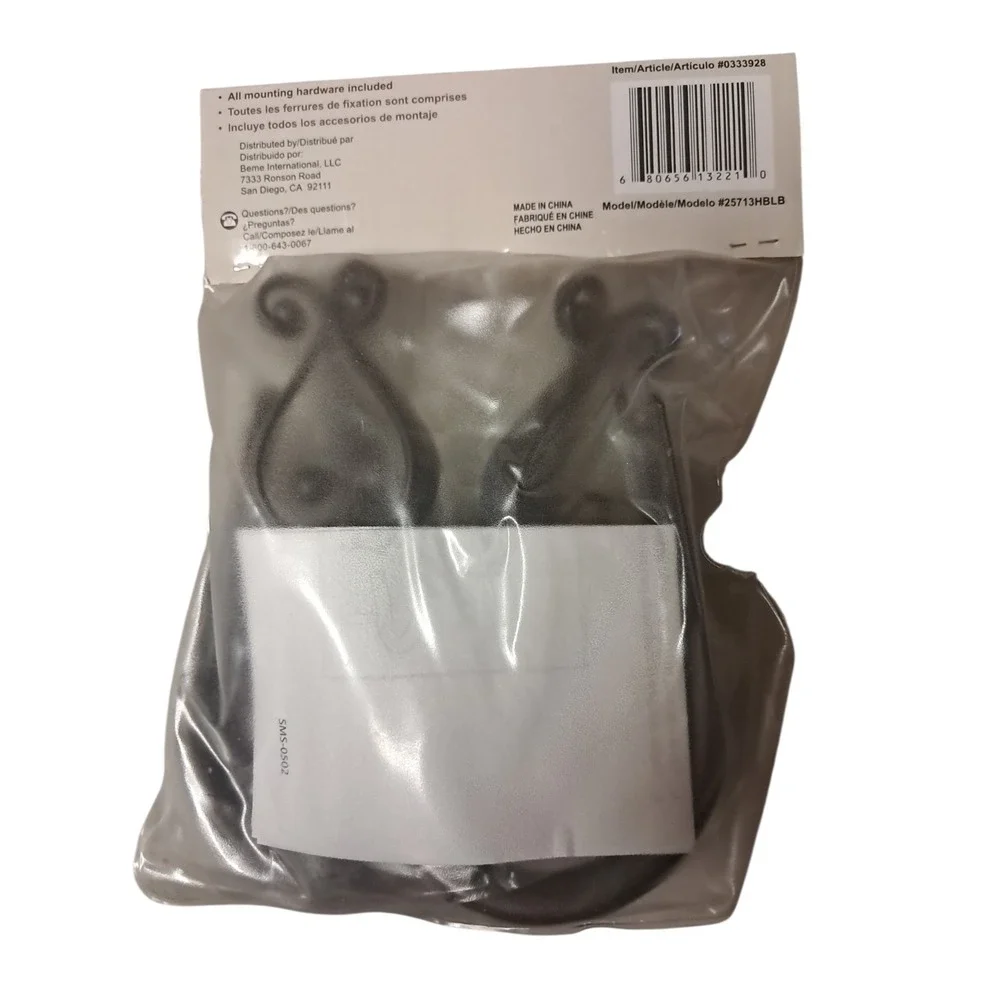 Metal Holdbacks Style Selections Aged Bronze Finish #0333928‎ Set of 2